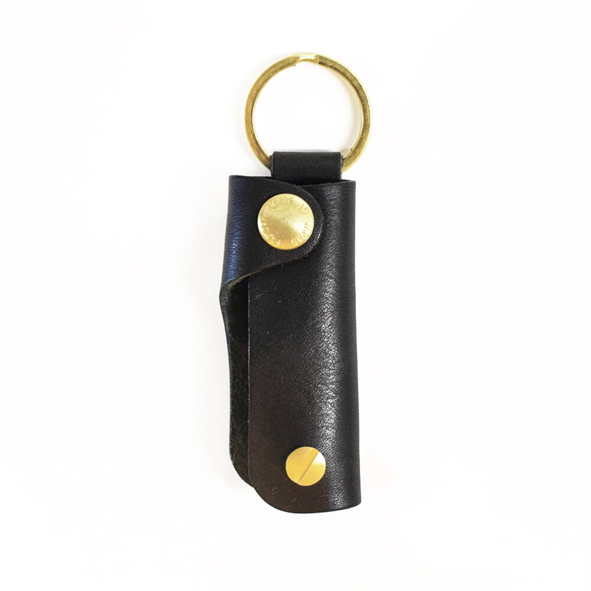 Belt Loop Leather & Brass Keychain - Ebony - Noble Buffalo