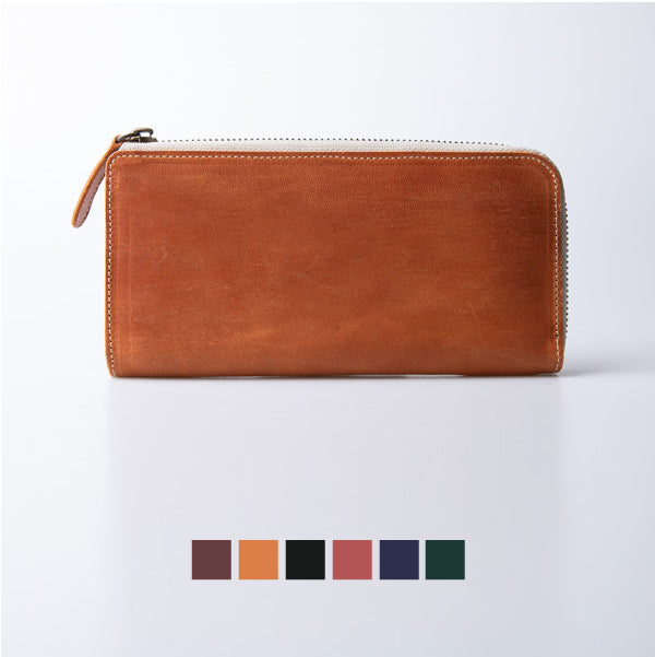 LEAP long wallet Himeji leather L-shaped zipper JAPAN FACTORY LEAP