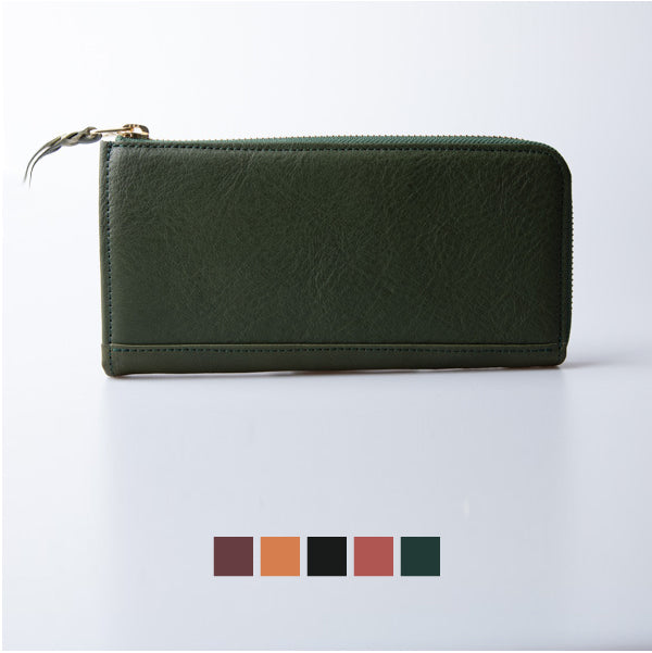 Long wallet tochigi leather all L-shaped zipper JAPAN FACTORY MANO
