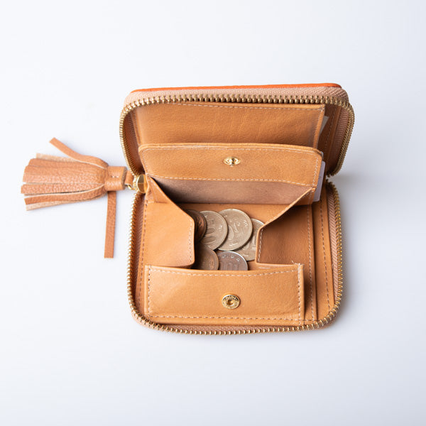 Billfold wallet botanical mini Himeji leather MARLE