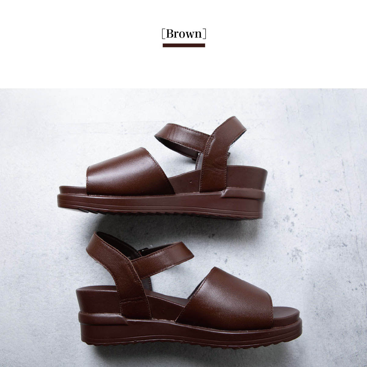 Leather sandals voluminous soles