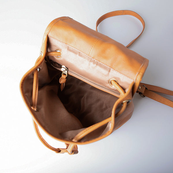 Small Backpack Vegetable Tanned Leather Mollis