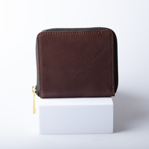 Bifold wallet round zipper tochigi Leather