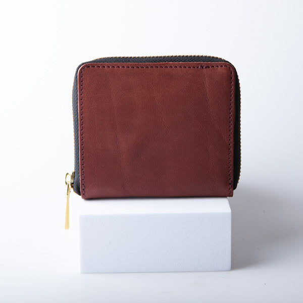 Bifold wallet round zipper tochigi Leather