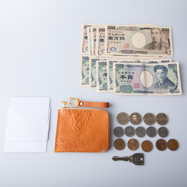 TABET bifold wallet L-shaped zipper Tochigi Leather JAPAN FACTORY MANO