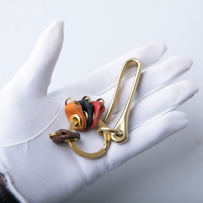 黃銅 栃木皮革 吊鉤 鑰匙圈 JAPAN FACTORY