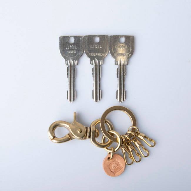 Brass Key Holder 4 Lobster Clasps