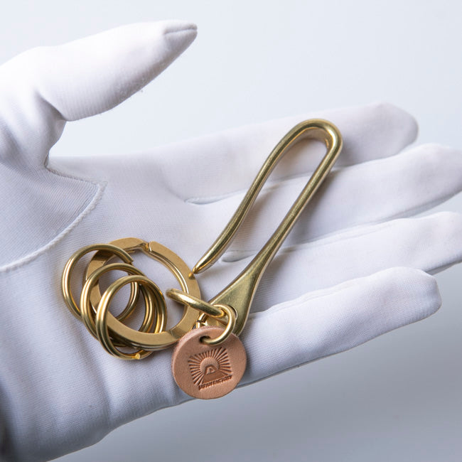 Brass key hook with 3-key rings JAPAN FACTORY
