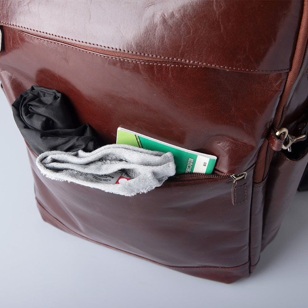 YUTAKURA BP a leather backpack initiated for people with the visual impairments