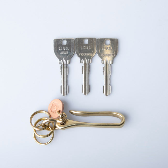 Brass Key hook U-Shackle 3-key holder JAPAN FACTORY