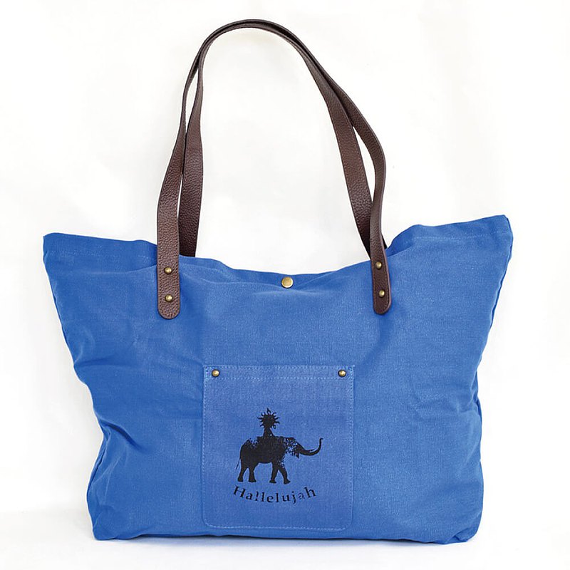 Canvas Leather Tote Bag