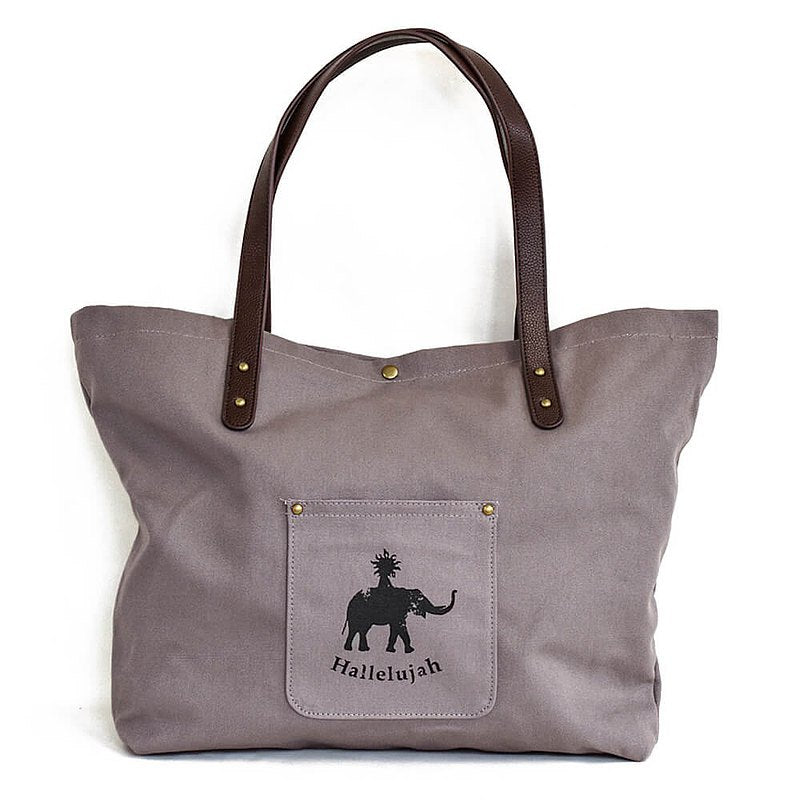 Canvas Leather Tote Bag