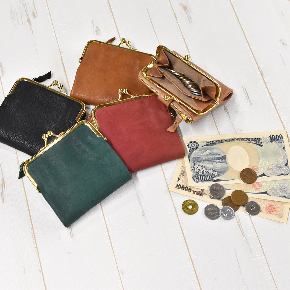Purse with a clasp bifold Wallet genuine Leather Mollis