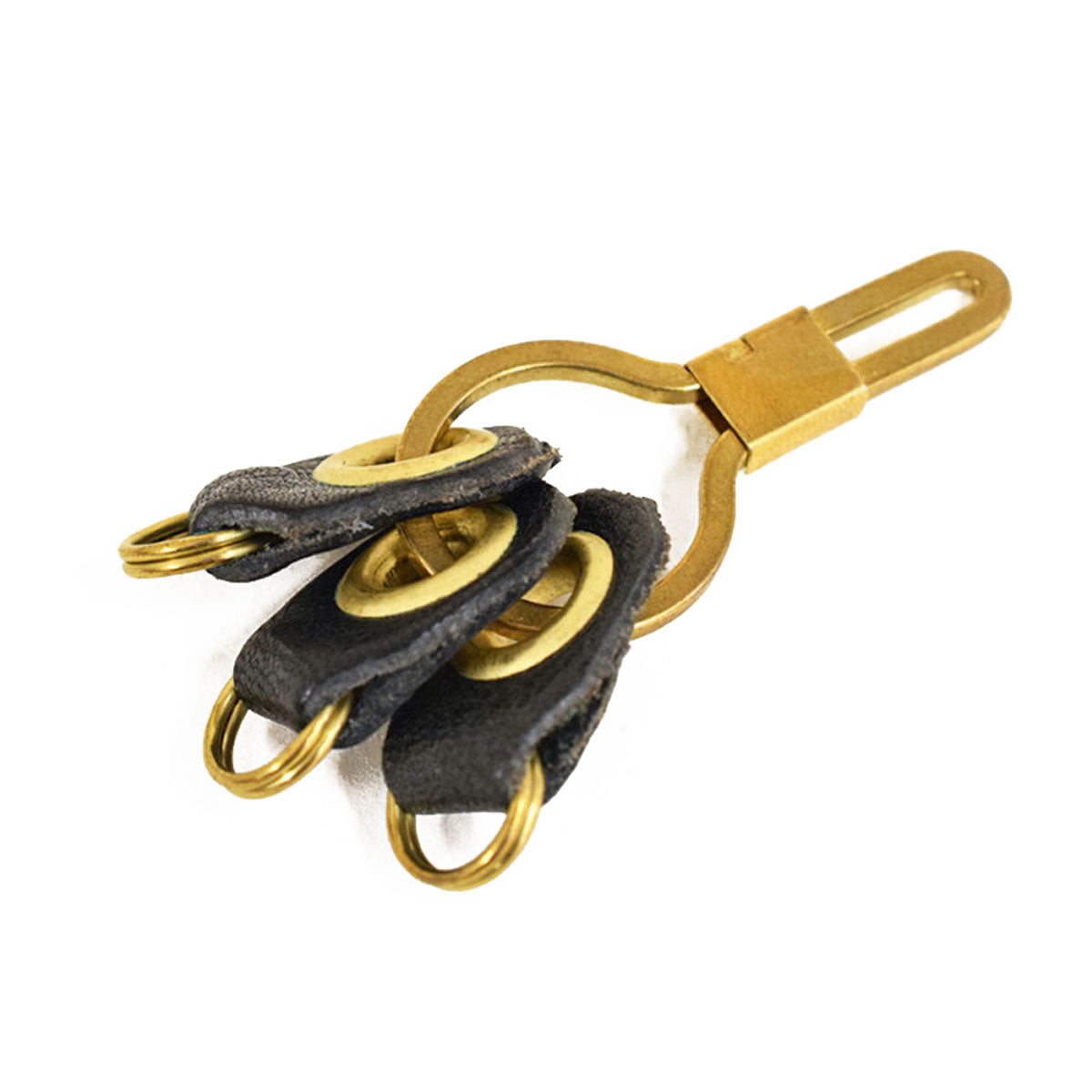 黄铜钥匙皮套 栃木皮革 3个钥匙圈